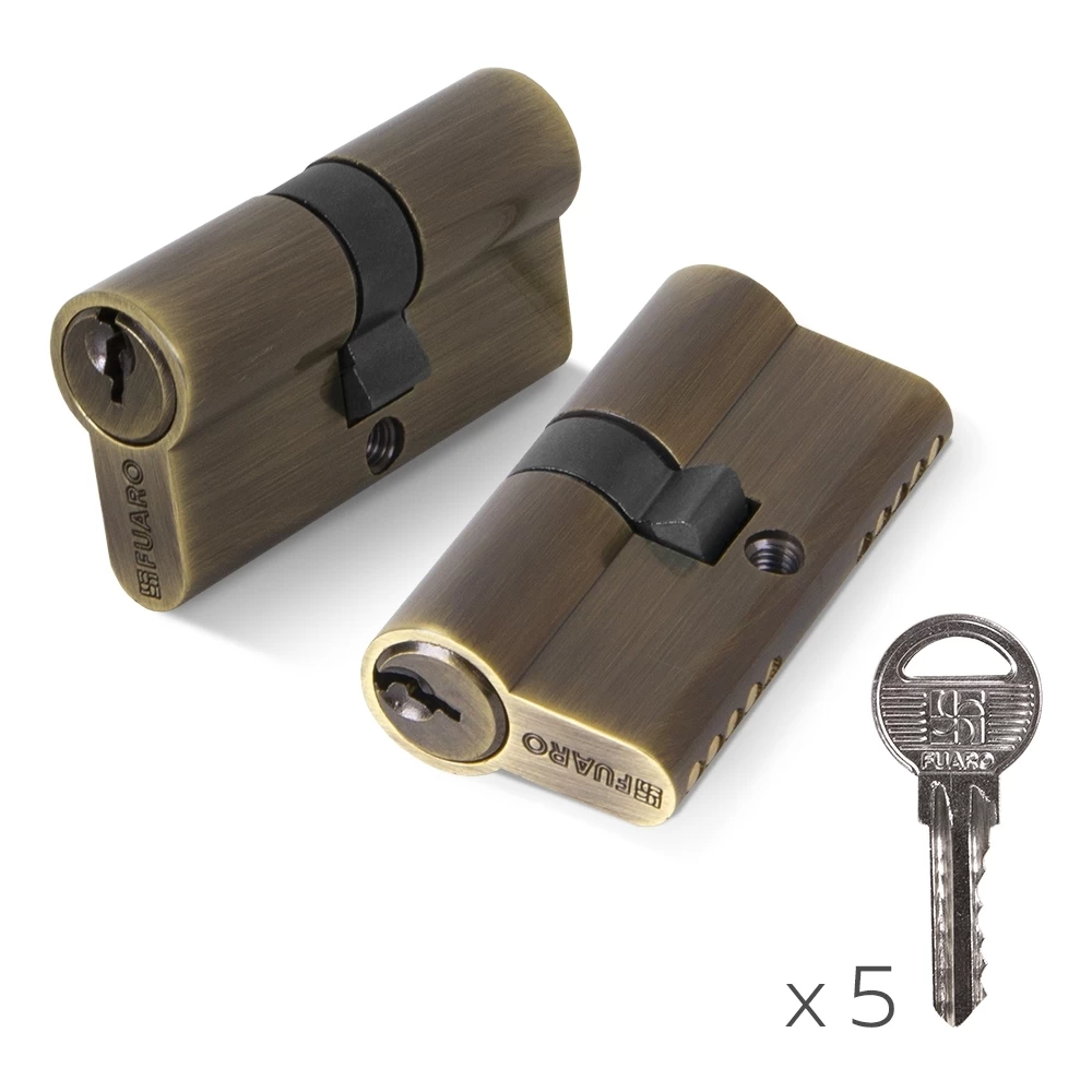 Фото Цилиндровый механизм (100 ZA/60) 1000ZAKey60(25+10+25) AB бронза 5Key