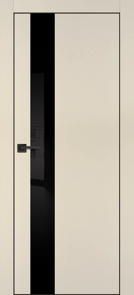 Фото Межкомнатная дверь PX-10 черная кромка с 4-х ст. Бежевый матовый