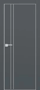 Межкомнатная дверь PX-20  AL кромка с 4-х ст. Графит матовый