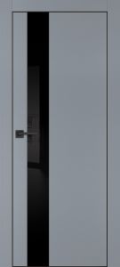 Межкомнатная дверь PX-10 черная кромка с 4-х ст. Серый матовый