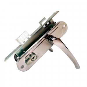 Замок врезной цилиндровый с защёлкой в комплекте с ручкой ЗВ4-70/07 (хром лак), 4 кл.